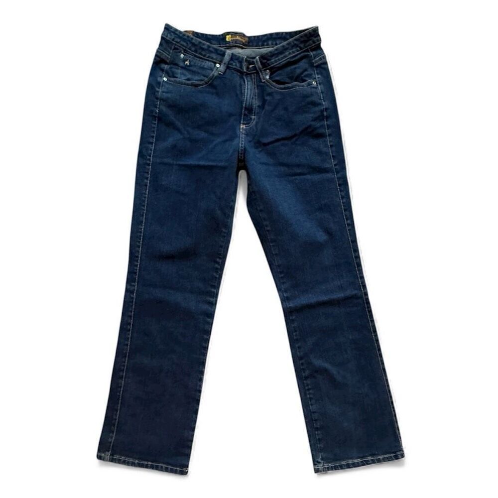 Womens Aura by Wrangler Darkest Rinse Regular Rose Bootcut Jeans Sz 8R 8 Regular
